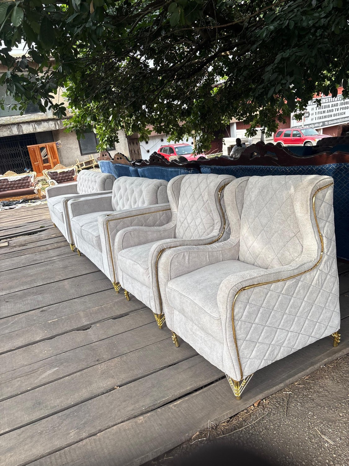 Furniture being made at the Joe's Tech Company workshop in Kumasi